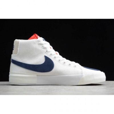 Nike Sb Zoom Blazer Mid Edge Beyaz / Lacivert Kaykay Ayakkabı Türkiye - QRMW7KE5